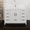 Fresca Imperia 48" Glossy White Free Standing Modern Bathroom Cabinet W/ Integrated Sink - FCB9448WH-I
