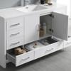 Fresca Imperia 60" Glossy White Free Standing Modern Bathroom Cabinet W/ Integrated Single Sink - FCB9460WH-S-I