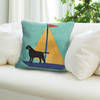 Liora Manne Frontporch 1402/09 Sailing Dog Yellow Hand Tufted Square 18"
