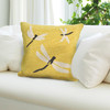 Liora Manne Frontporch 1415/09 Dragonfly Yellow Hand Tufted Square 18"