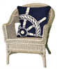 Liora Manne Frontporch 1456/33 Ship Wheel Navy Hand Tufted Square 18"