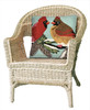 Liora Manne Frontporch 1538/03 Cardinals Sky Hand Tufted Square 18"