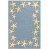 Liora Manne Capri 1710/03 Starfish Border Bluewa Hand Tufted Area Rugs