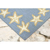 Liora Manne Capri 1710/03 Starfish Border Bluewa Hand Tufted Area Rugs