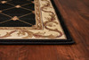KAS Rugs Corinthian 5321 Black Fleur-de-lis Machine-made Area Rugs