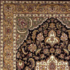 KAS Rugs Cambridge 7327 Black/beige Kashan Medallion Machine-made Area Rugs