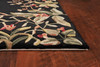 KAS Rugs Emerald 9001 Black Tropical Border Hand-tufted Area Rugs