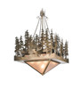 Meyda 40"sq Deer At Lake Inverted Pendant - 106655