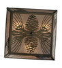 Meyda 15"sq Mountain Pine Flushmount - 106774