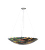 Meyda 30"w Penna Di Pavone Fused Glass Inverted Pendant - 108069