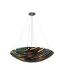 Meyda 30"w Penna Di Pavone Fused Glass Inverted Pendant - 108069