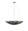 Meyda 30"w Penna Di Pavone Fused Glass Inverted Pendant - 108069