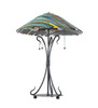Meyda 24"h Penna Di Pavone Fused Glass Table Lamp - 108407