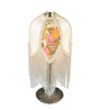 Meyda 15"h Fabric & Fringe Victorian Tulip Accent Lamp - 109198