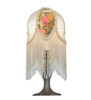 Meyda 15"h Fabric & Fringe Victorian Tulip Accent Lamp - 109198