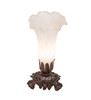 Meyda 8"h White Pond Lily Accent Lamp - 11259