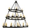 Meyda 60"l Kenosha 28 Lt Three Tier Oblong Chandelier - 132123