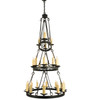 Meyda 60"l Kenosha 28 Lt Three Tier Oblong Chandelier - 132123