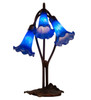 Meyda 16"h Blue Pond Lily 3 Lt Accent Lamp - 13746