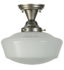 Meyda 12"w Revival Schoolhouse W/traditional Globe Semi-flushmount - 141231