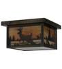 Meyda 12"sq Hyde Park Deer Creek Flushmount - 142324