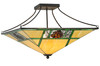Meyda 26"sq Pinecone Ridge Semi-flushmount - 144293