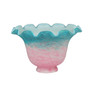 Meyda 7"w Fluted Bell Pink And Teal Shade - 15958