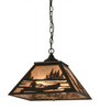 Meyda 16"sq Canoe At Lake Pendant - 175542