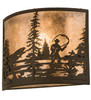 Meyda 14"w Fly Fishing Creek Wall Sconce - 185802