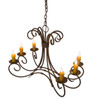 Meyda 36" Long Elon 6 Light Oblong Chandelier - 186126