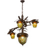 Meyda 48" Wide Acorn Branch 4 Light Chandelier - 216420