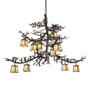 Meyda 48" Long Pine Branch 12 Light Chandelier - 218578