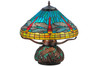 Meyda 17"h Tiffany Dragonfly W/tiffany Mosaic Base Table Lamp - 27159