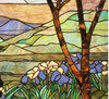 Meyda 22"w X 30"h Tiffany Magnolia & Iris Stained Glass Window - 98589