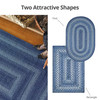 Homespice Decor Denim Blue Braided Area Rugs