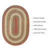 Homespice Decor Pumpkin Pie Red Braided Area Rugs