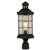 Eglo 1x60w Outdoor Post Light W/ Matte Black Finish And Clear Seeded Glass - 202799A