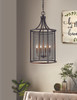 Eglo 4x60w Pendant W/ Oil Rubbed Bronze Finish And Metal Cage Shade - 202809A