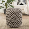 Jaipur Living Anneli Gray Textured Cylinder Pouf