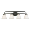 Eglo 4x60w Bath Vanity Light W/ Graphite Finish & Frosted Glass - 202912A