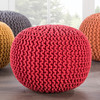 Jaipur Living Visby Red Textured Round Pouf