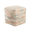 Jaipur Living Almi Beige/ Multicolor Stripe Square Pouf