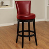Armen Living Boston Swivel Barstool In Red Bonded Leather 30" Seat Height