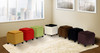 Armen Living Rainbow Microfiber Storage Ottoman In Green Microfiber