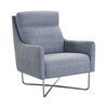 Amber Contemporary Accent Chair In Silver Finish And Graphite Fabric