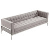 Armen Living Andre Contemporary Sofa In Gray Tweed And Stainless Steel