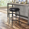Amy Contemporary 30" Bar Height Barstool In Matte Black Finish And Black Faux Leather