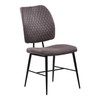 Armen Living Buckley Contemporary Dining Chair  In Matte Black Powder Coated Finish And Grey Fabric - Set Of 2