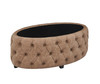 Armen Living Blossom Contemporary Ottoman In Brown Faux Leather