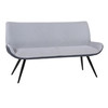 Armen Living Coronado Contemporary Bench In Brushed Gray Powder Coated Finish And Gray Fabric